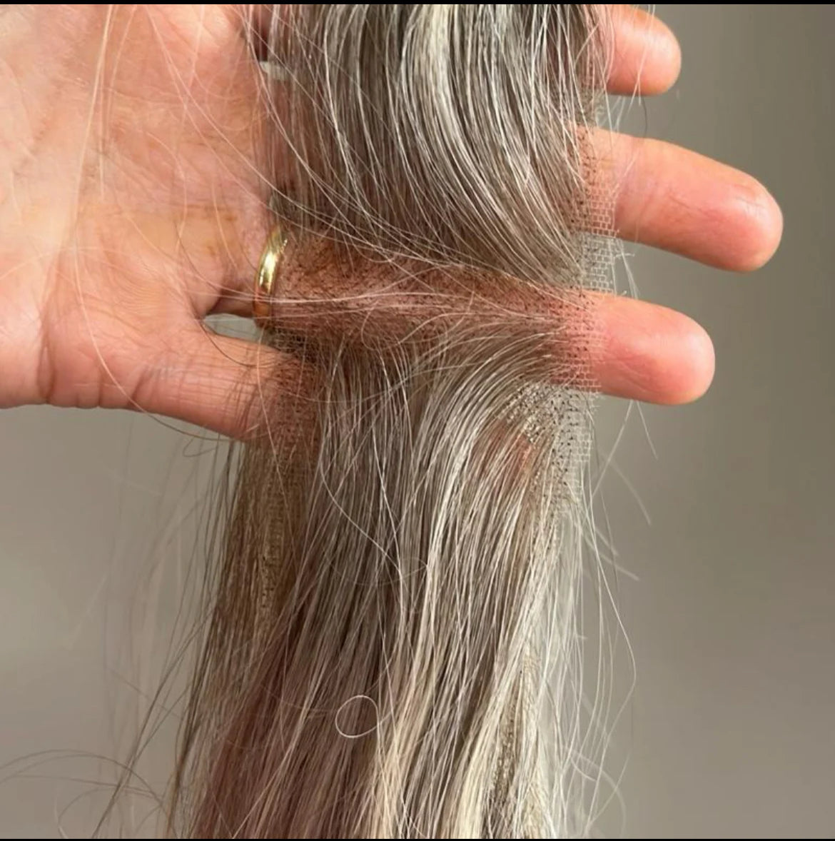The AJ Hairline Human Hair Enhancer 14inch Rooted Ash Blonde