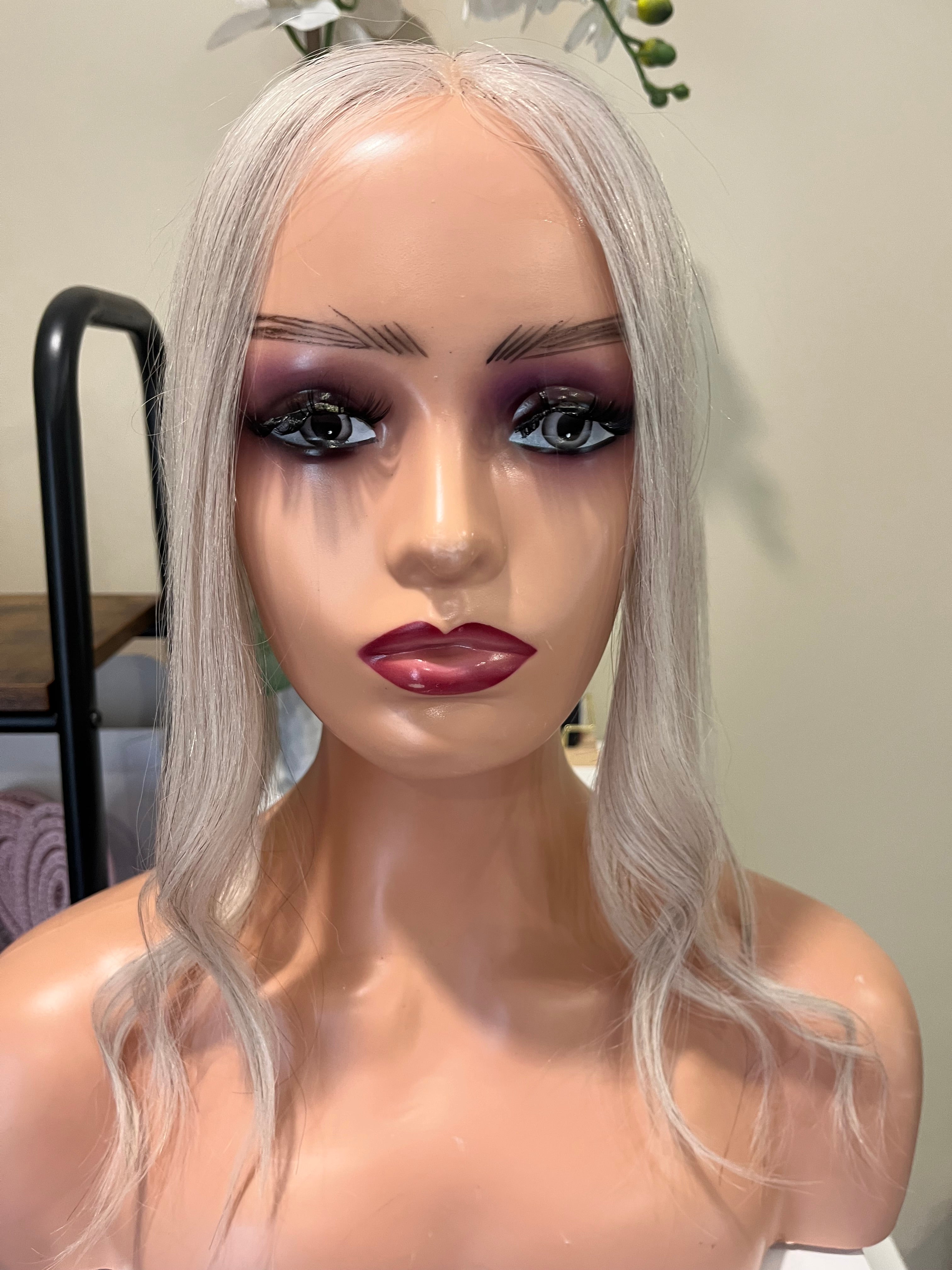 The AJ Hairline Human Hair Enhancer 12inch Iced Pearl
