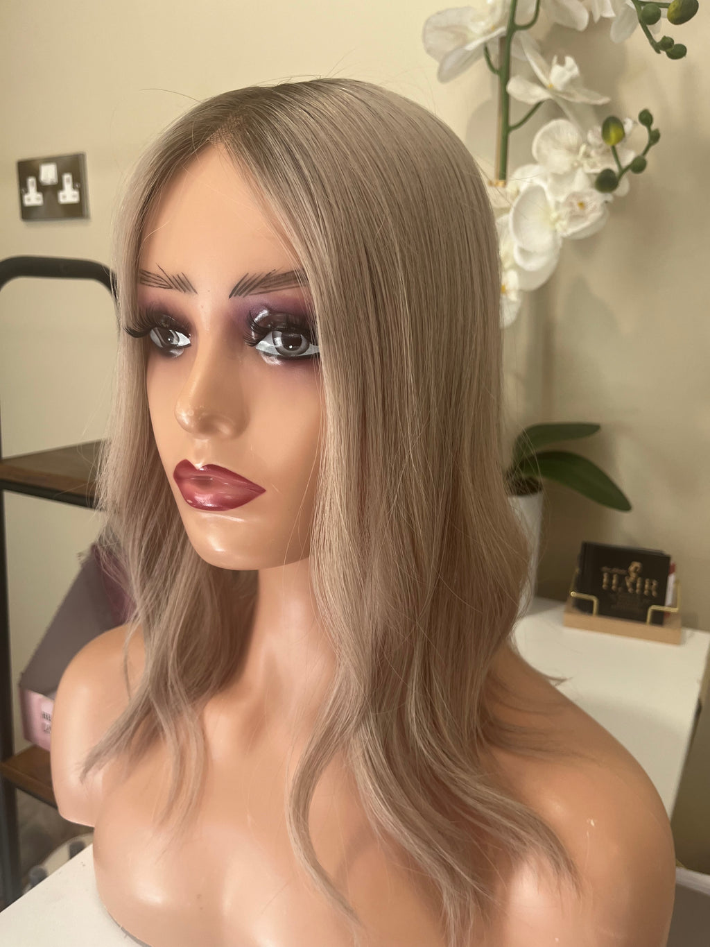 The AJ Seamless Human Hair Enhancer Rooted Cool Beige Blonde 14 inches