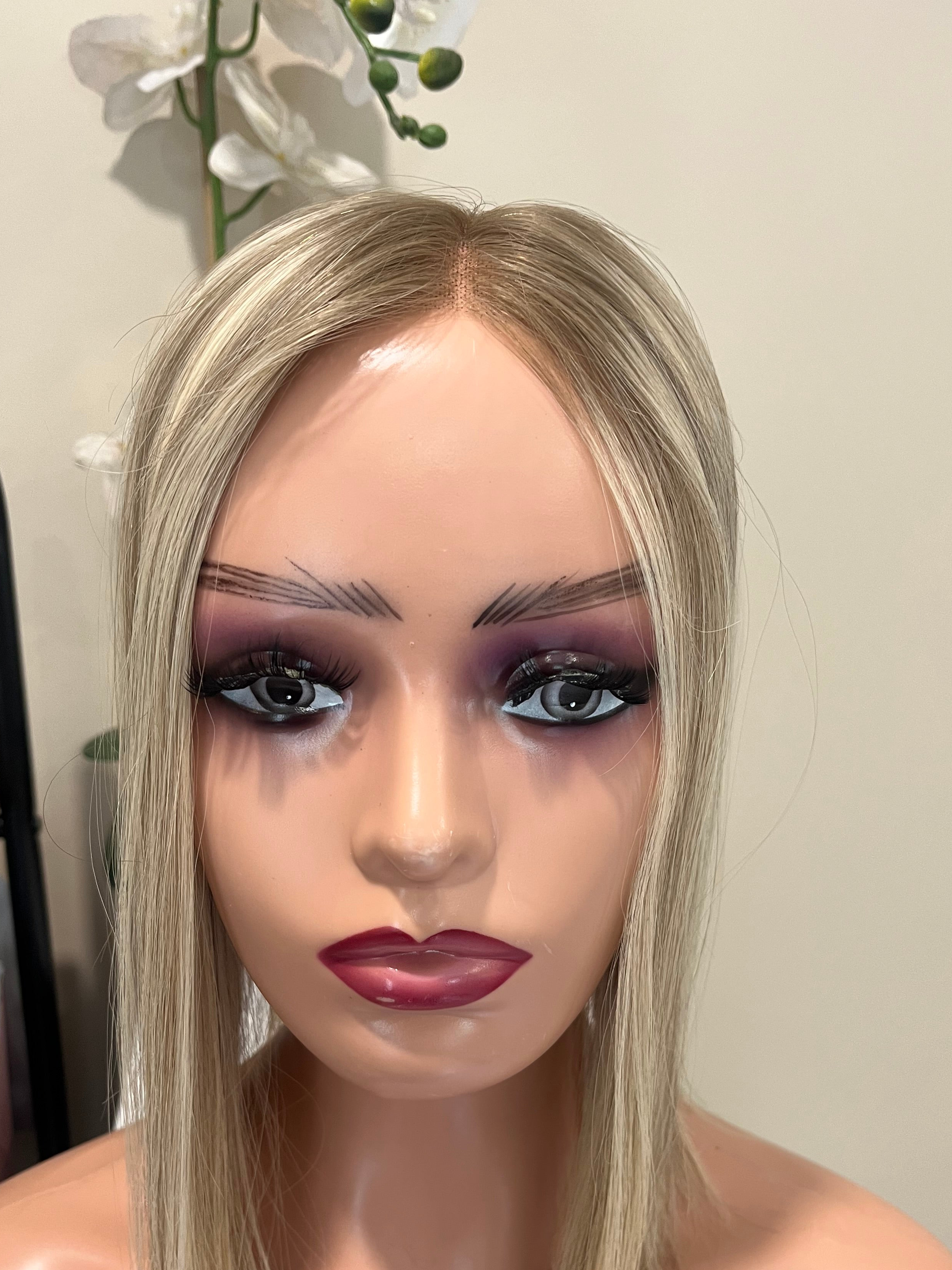The AJ Seamless Human Hair Enhancer Rooted Ash Blonde 14 inches