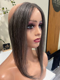 The AJ Hairline Human Hair Enhancer 12inch Graphite Grey
