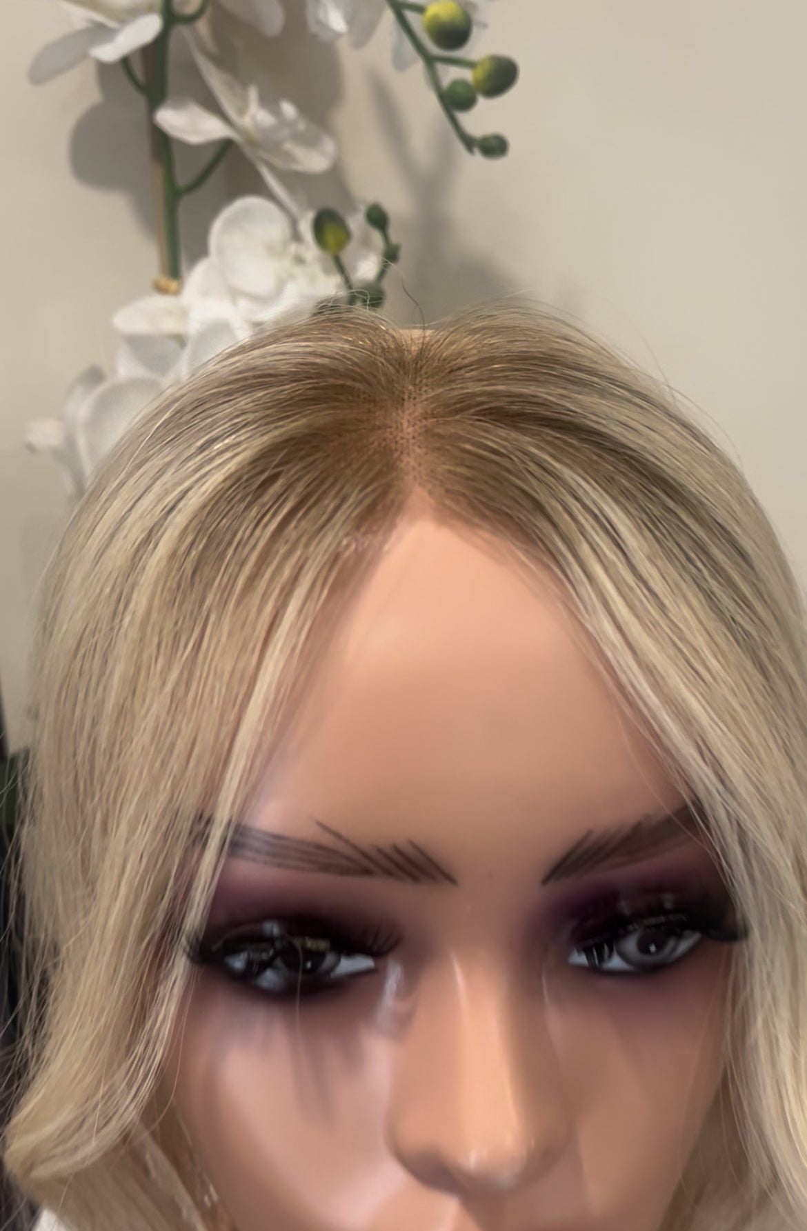 The AJ Hairline Human Hair Enhancer 14inch Dark Blonde Root Melt