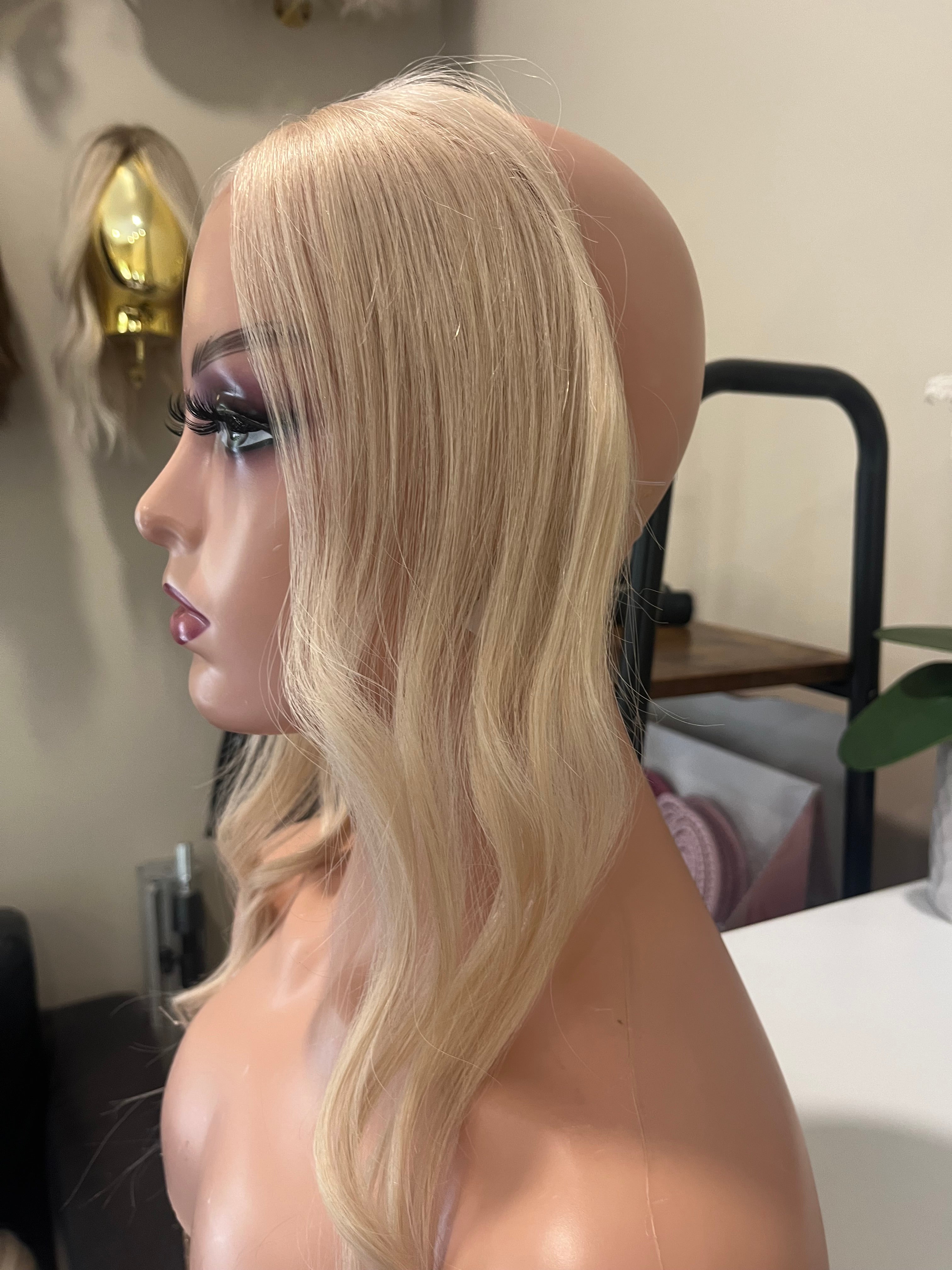 The AJ Hairline Human Hair Enhancer 14inch Luxe Light Blonde