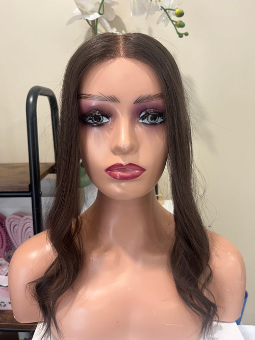 The AJ Hairline Human Hair Enhancer 12inch Luxe Dark brown