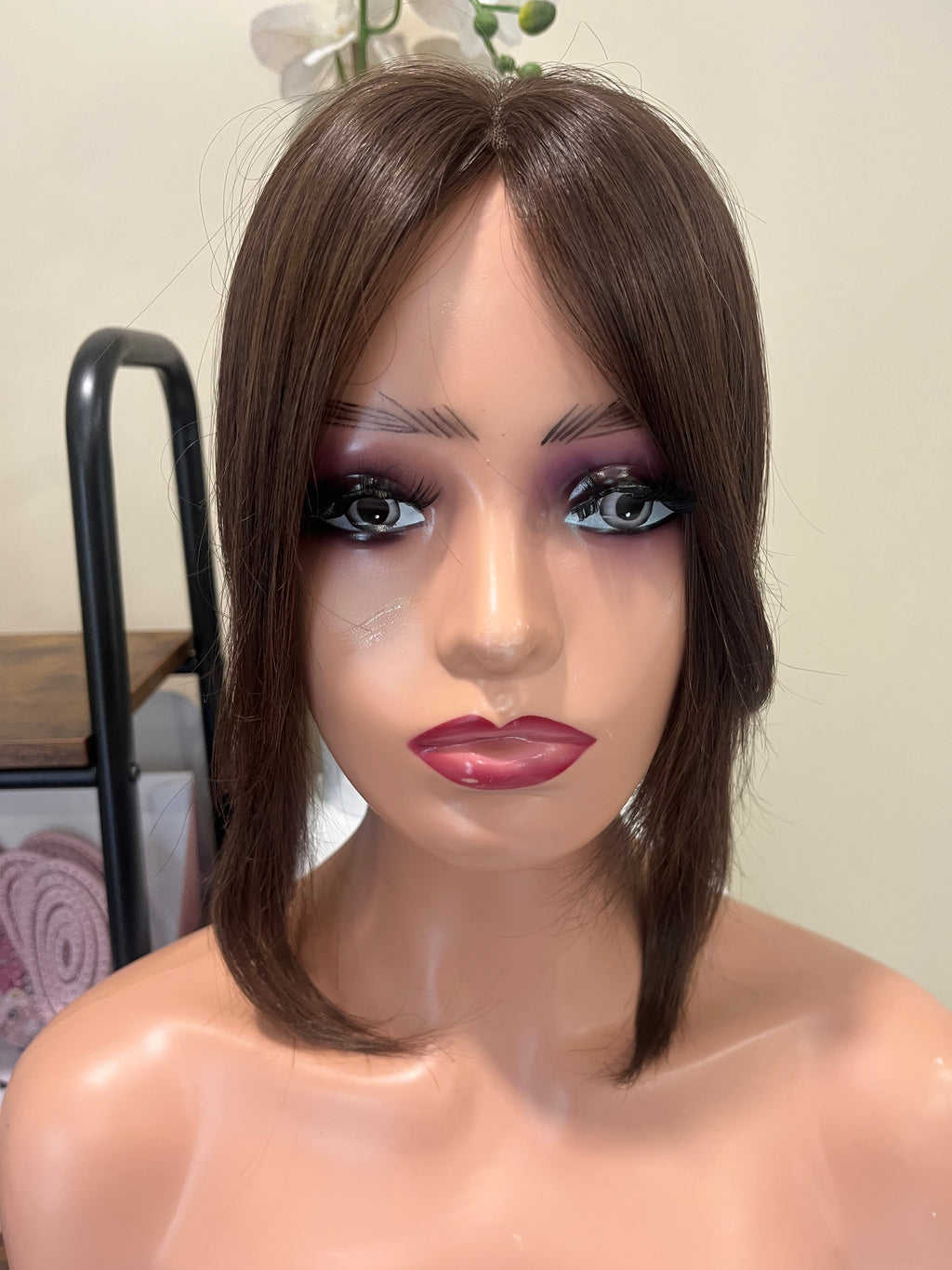 The AJ Frontal Human Hair Enhancer in Spiced Brown