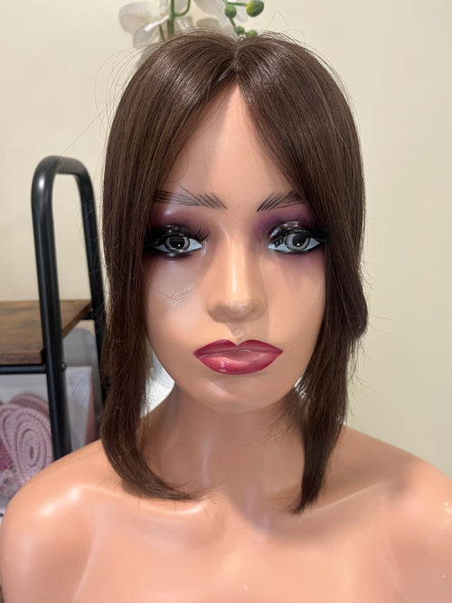 The AJ Frontal Human Hair Enhancer in Spiced Brown