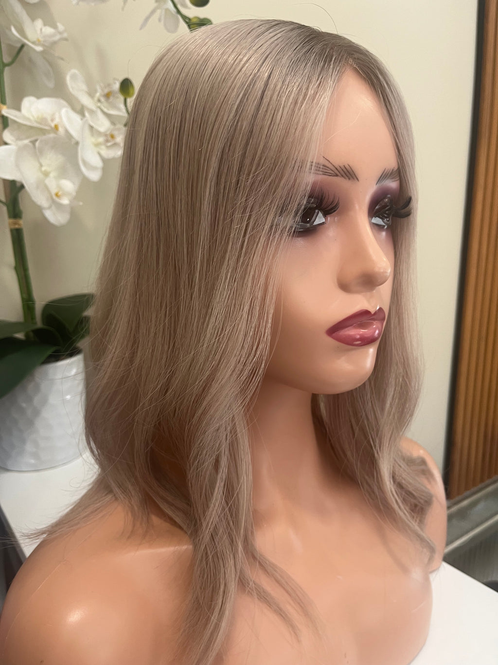 The AJ Seamless Human Hair Enhancer Rooted Cool Beige Blonde 14 inches