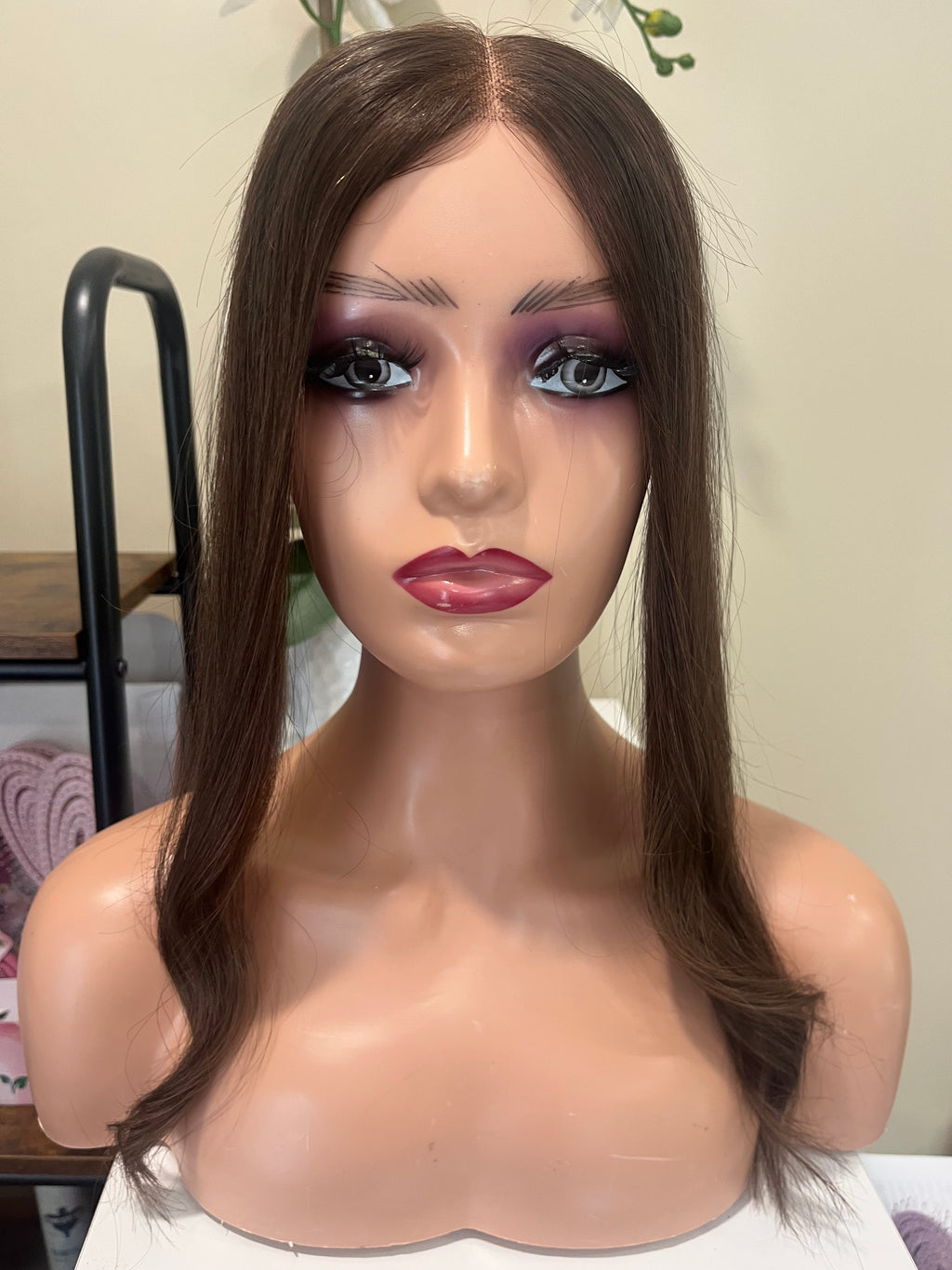 The AJ Hairline Human Hair Enhancer 14inch Velvet Brown