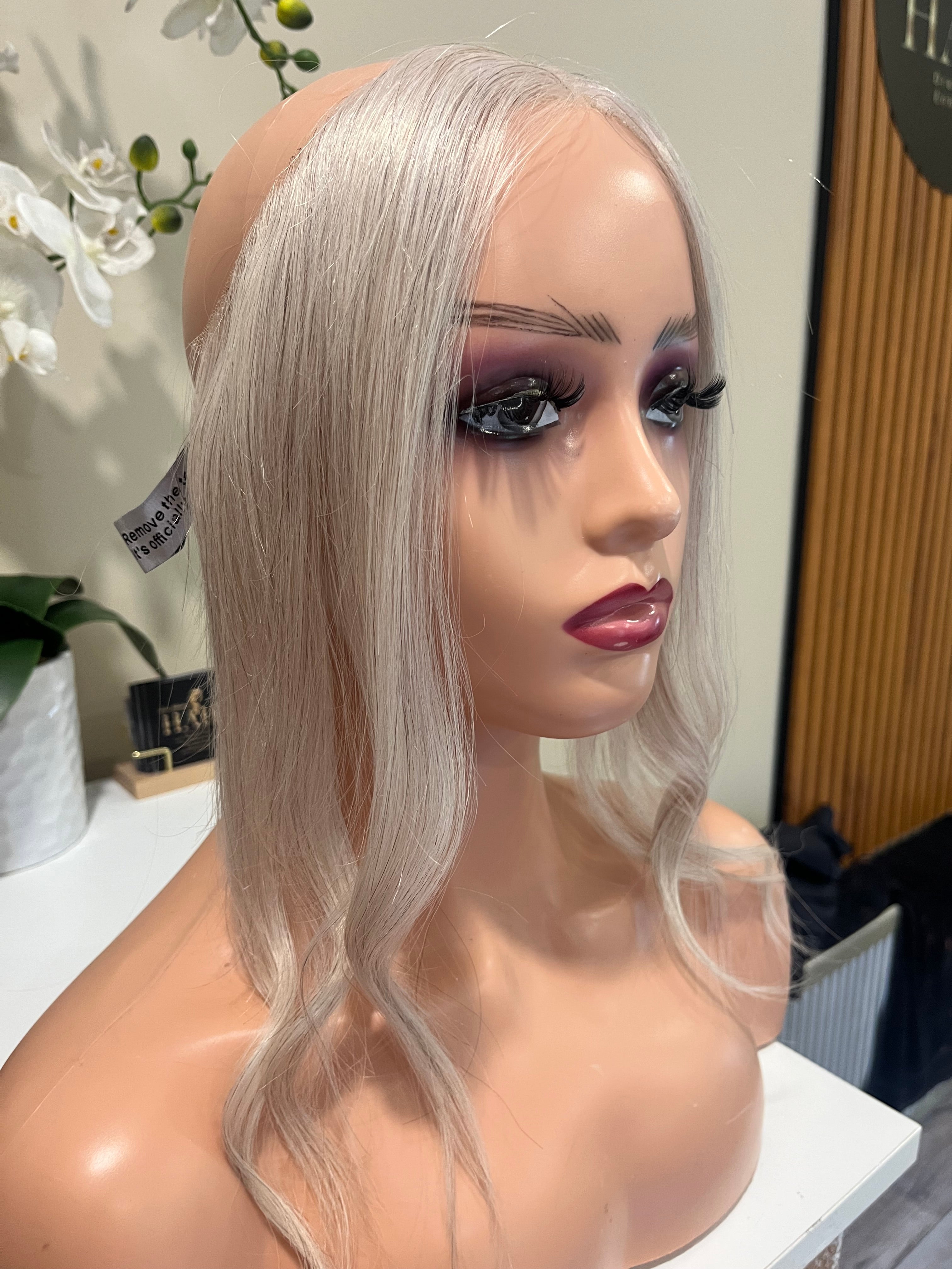 The AJ Hairline Human Hair Enhancer 12inch Iced Pearl