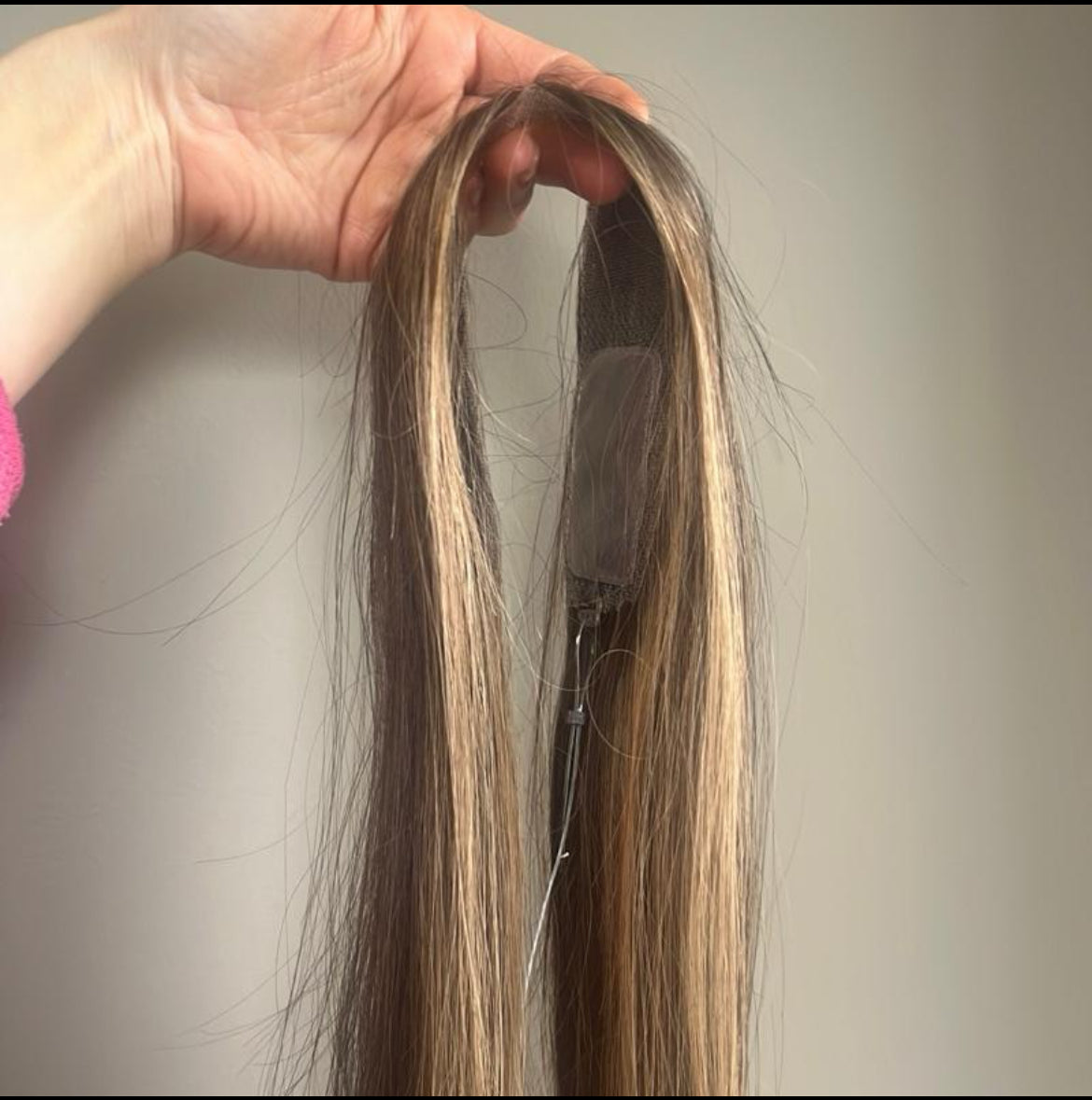 The AJ Hairline Human Hair Enhancer 14inch Money Piece Brown