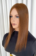 The AJ Ultra Lightweight Human Hair Enhancer 16inch Golden Copper Brown