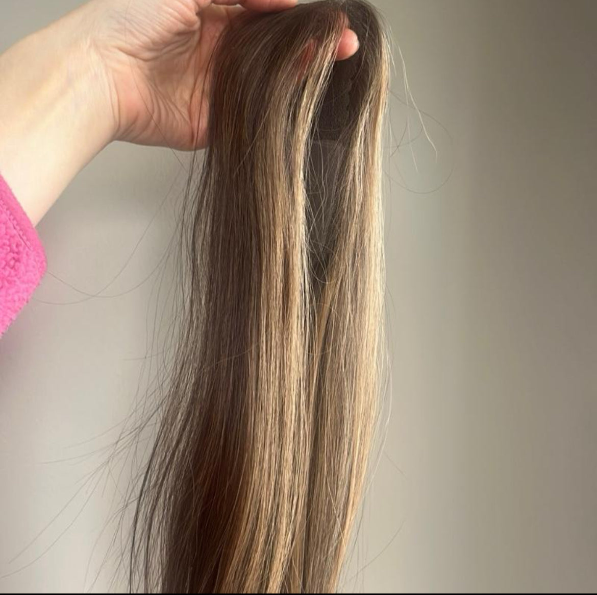 The AJ Hairline Human Hair Enhancer 14inch Money Piece Brown