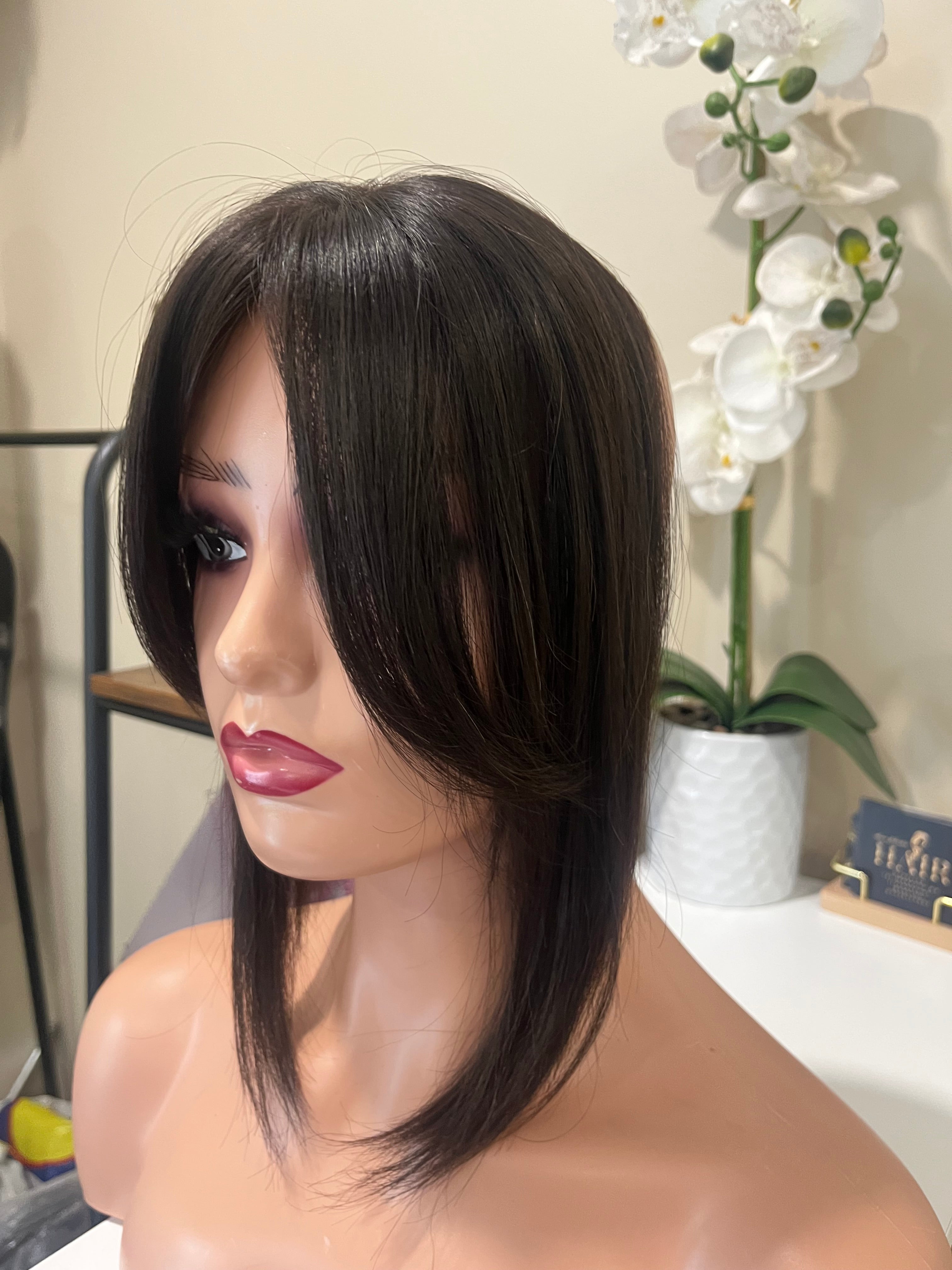 The AJ Frontal Human Hair Enhancer in Midnight Brown
