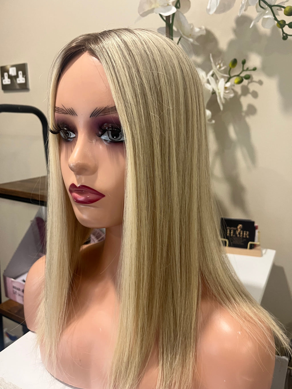 The AJ Luxe Human Hair Enhancer Rooted Ash Blonde 14 inches