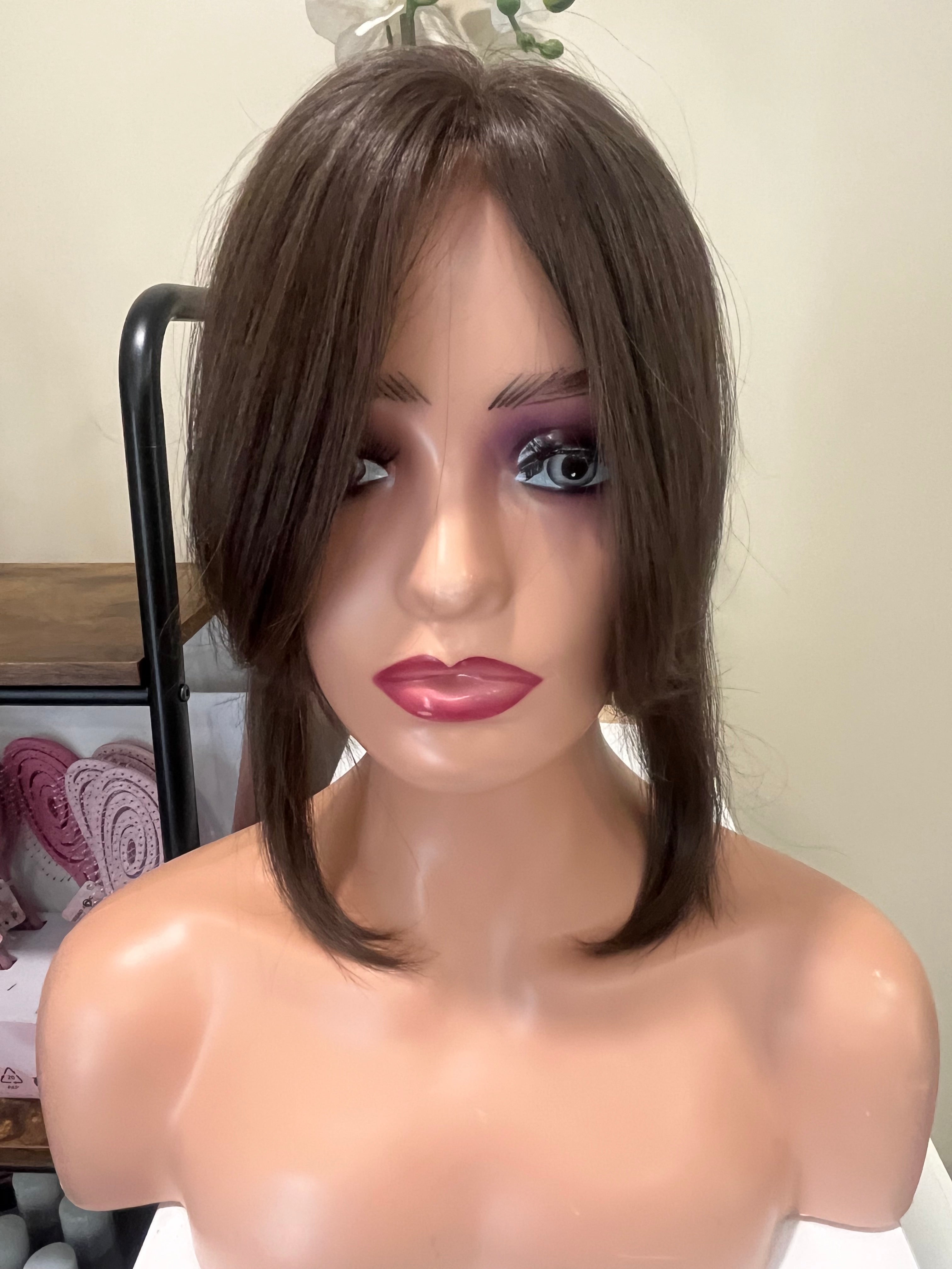 The AJ Frontal Human Hair Enhancer in Velvet Brown