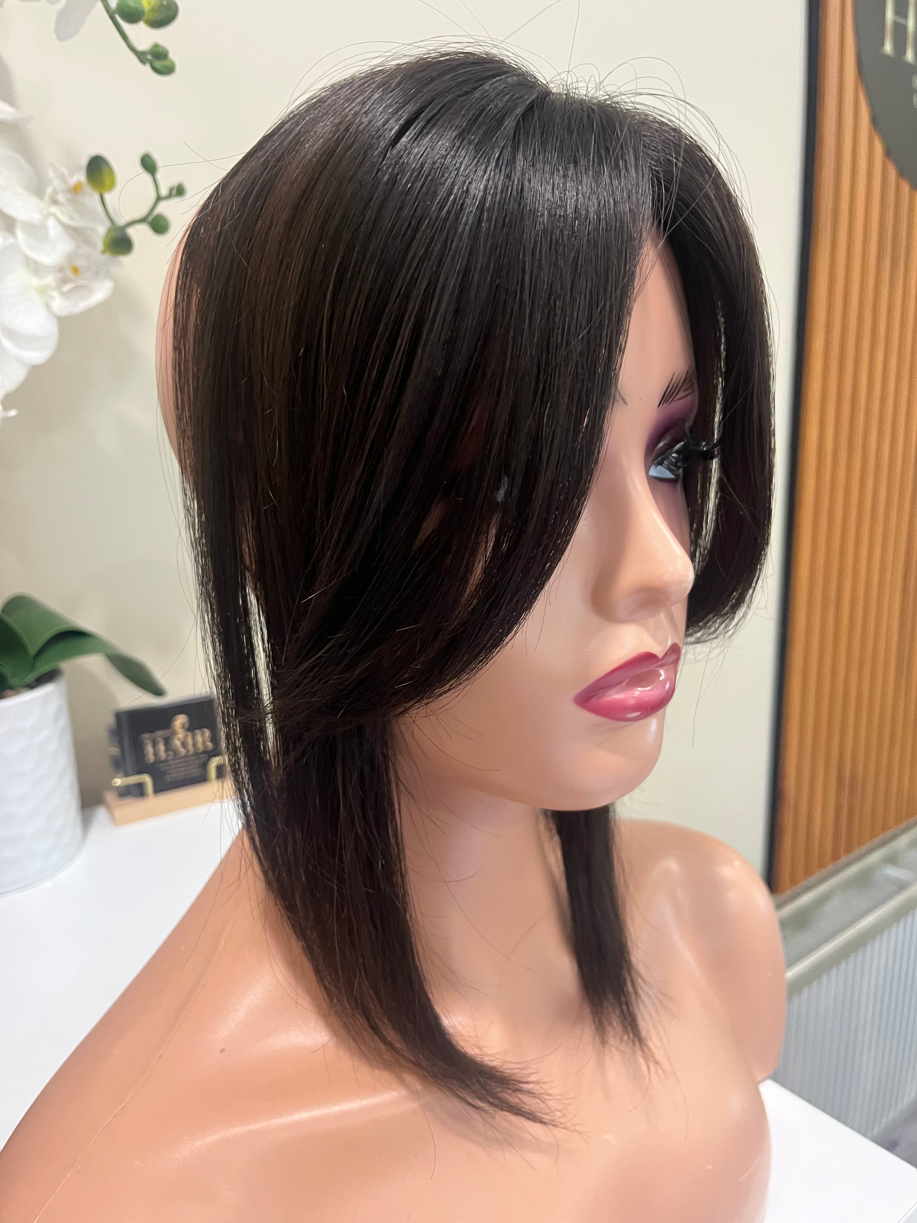 The AJ Frontal Human Hair Enhancer in Midnight Brown