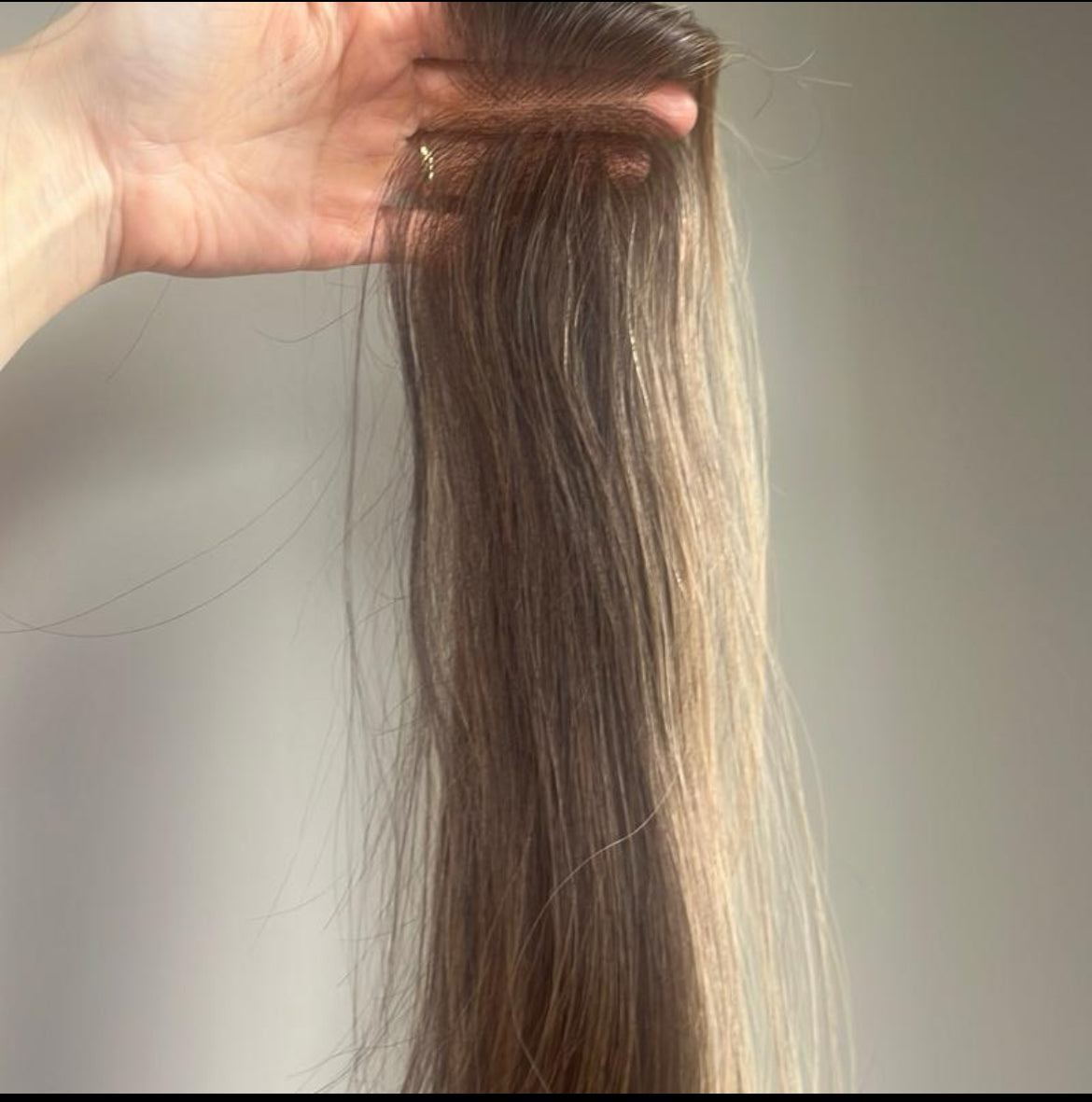 The AJ Hairline Human Hair Enhancer 14inch Money Piece Brown