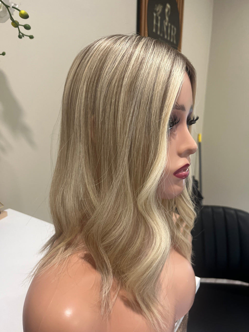 The AJ Ultra Lightweight Human Hair Enhancer 14inch Rooted Ash Blonde