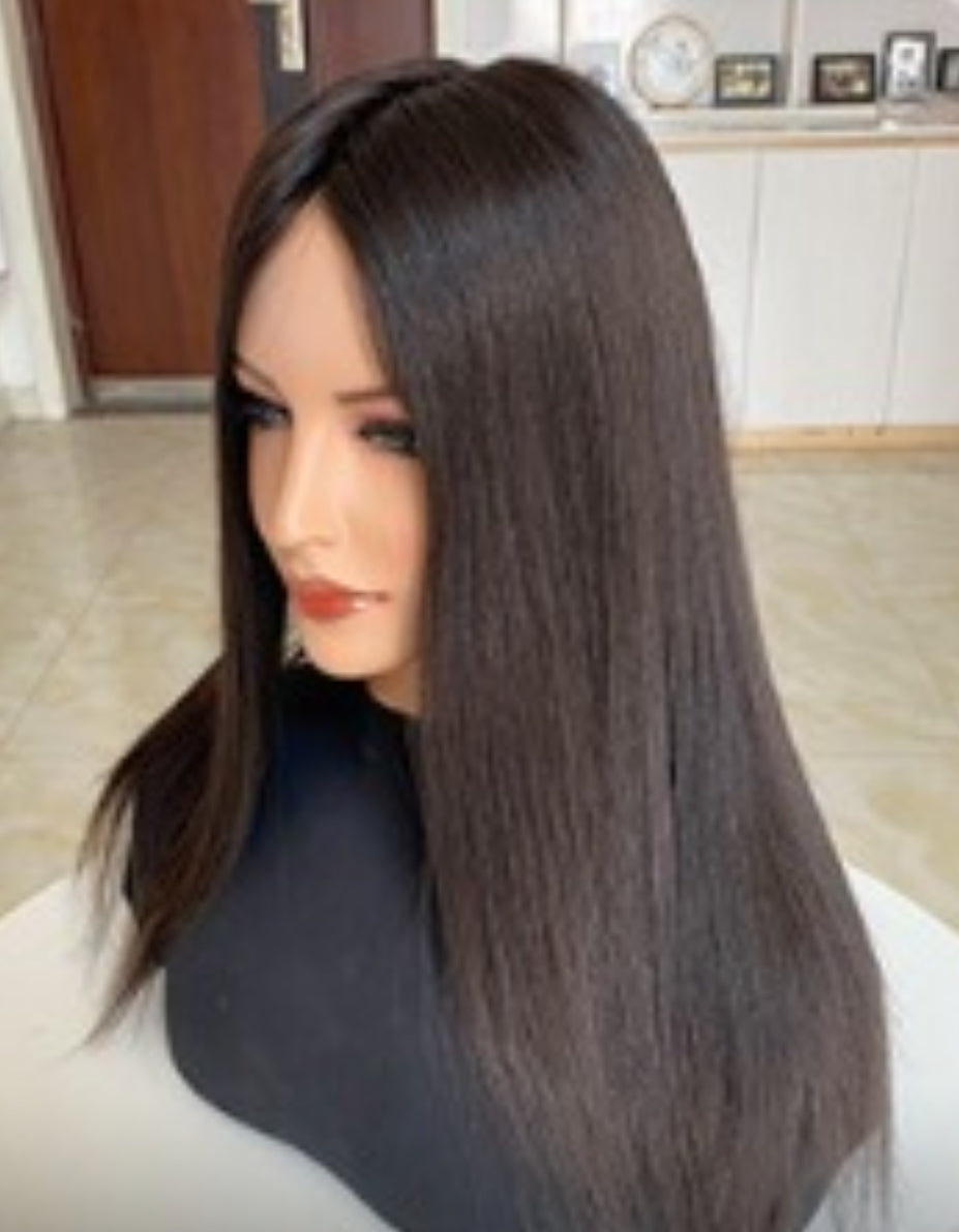 The AJ Seamless Human Hair Enhancer Midnight Brown 16 inches