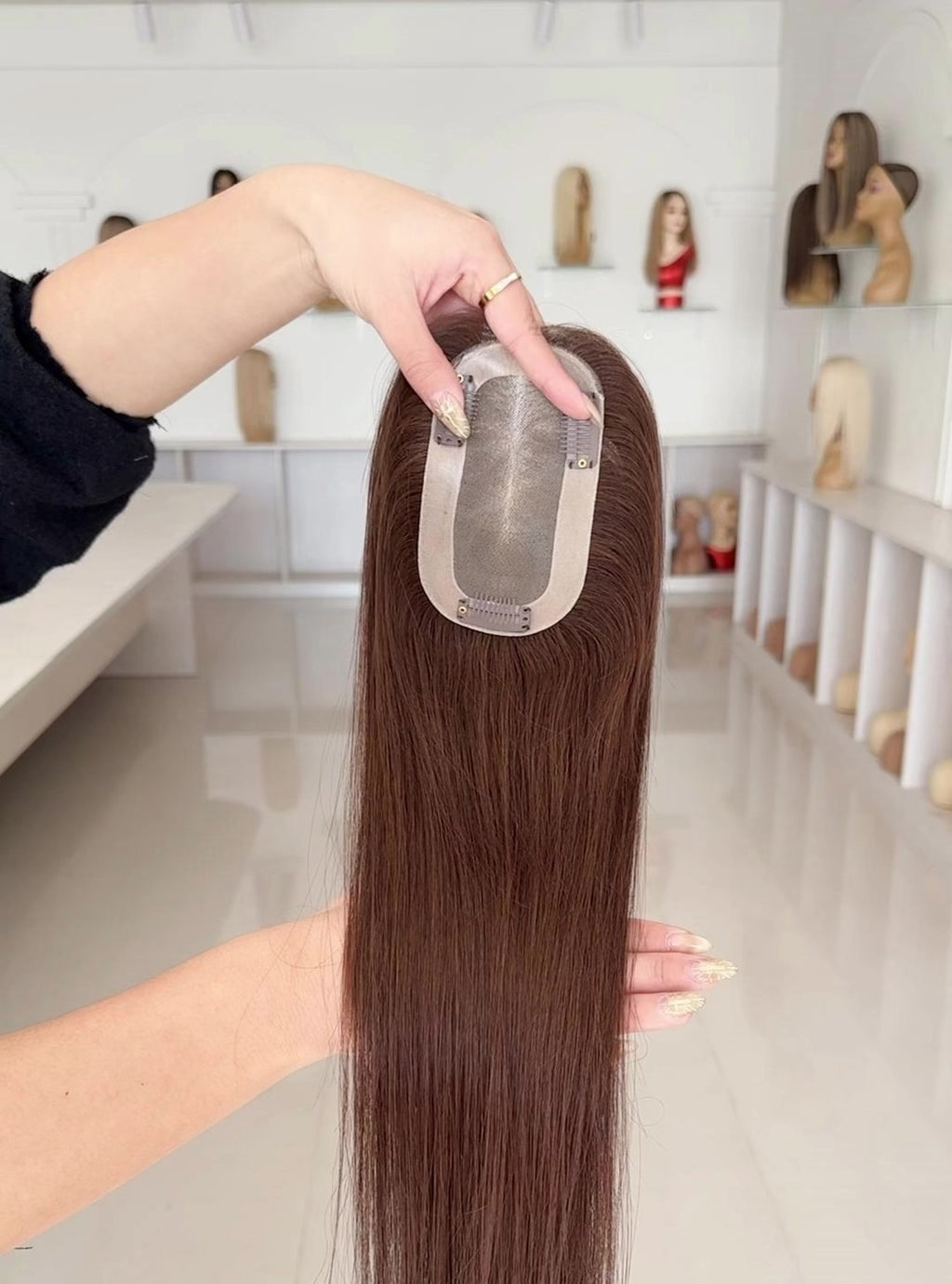 The AJ Ultra Lightweight Human Hair Enhancer 16inch Cocoa Brown