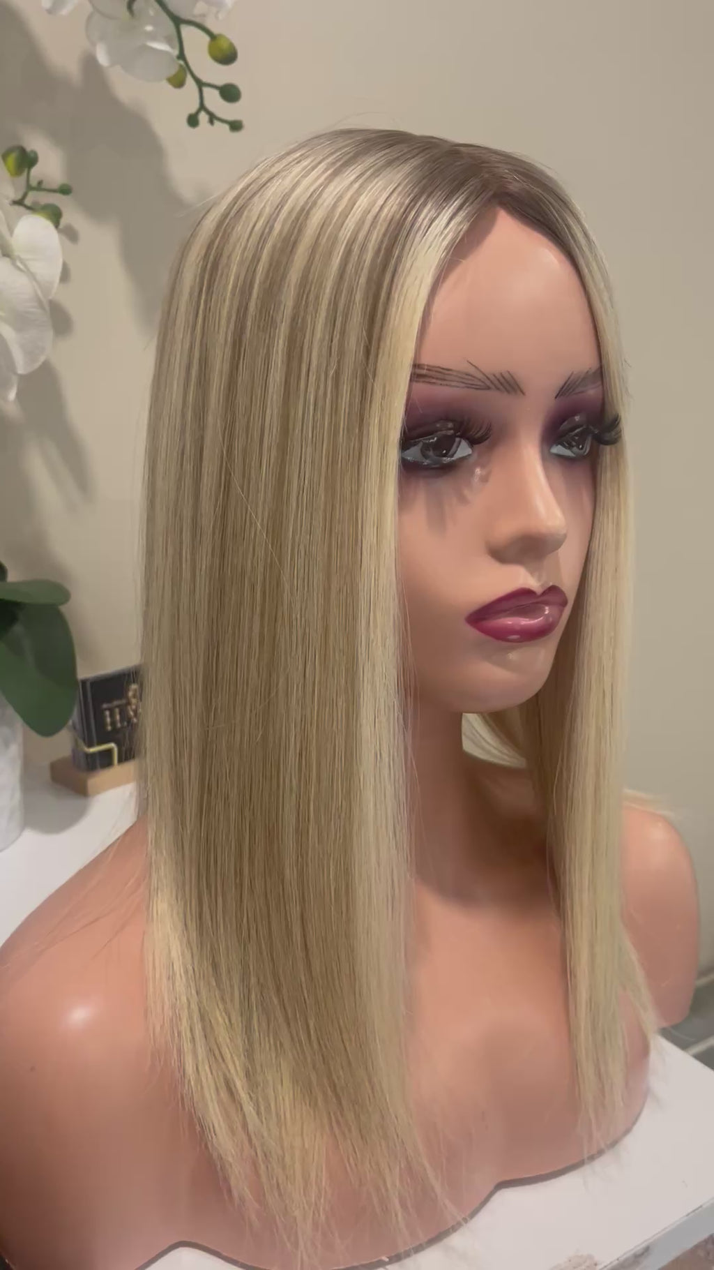 The AJ Luxe Human Hair Enhancer Rooted Ash Blonde 16 inches
