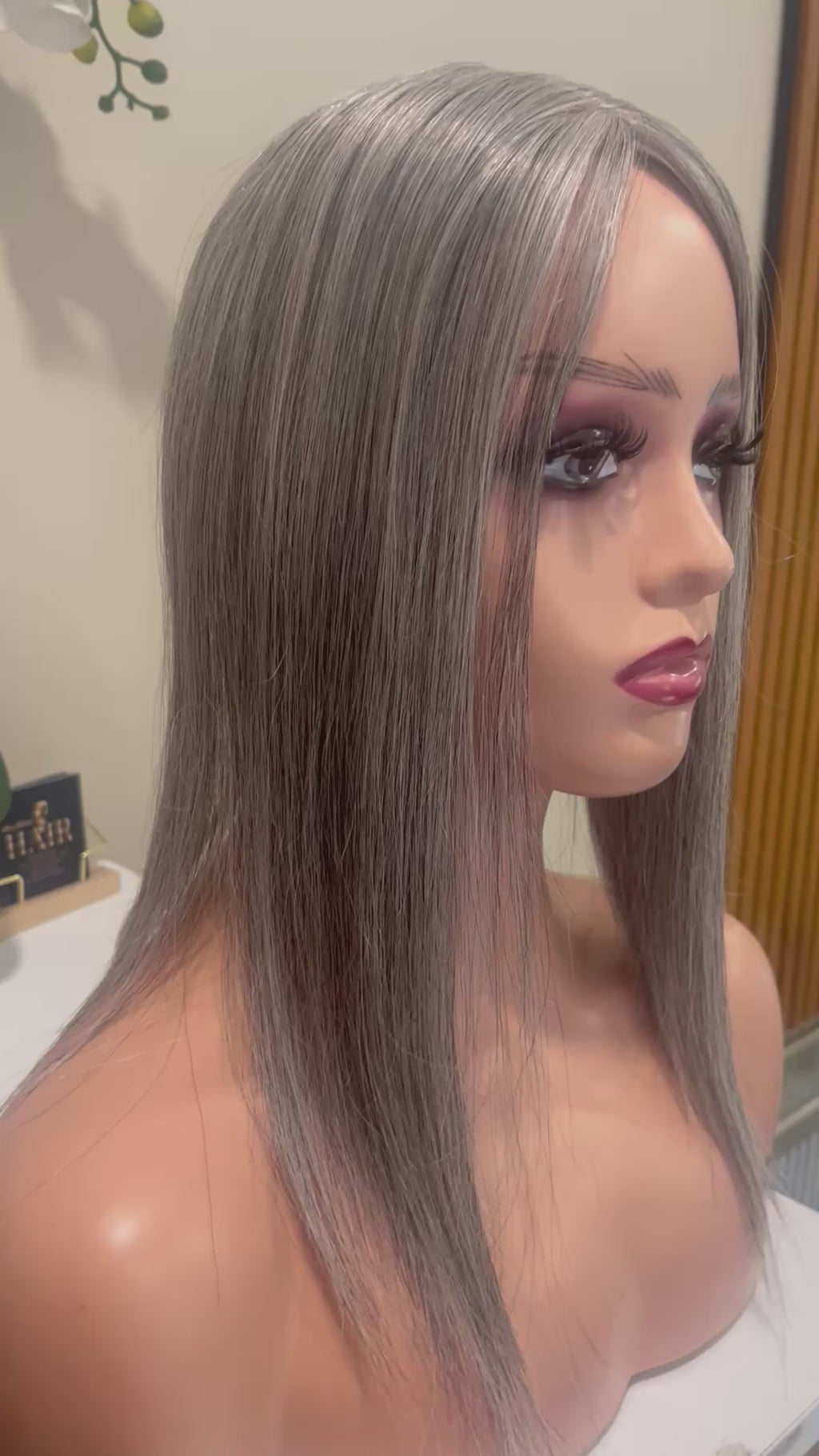 The AJ Ultra Lightweight Human Hair Enhancer 16inch Moonstone Grey